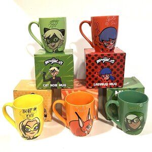 NEW Set of 5 Officially Licensed Miraculous Lady Bug & Friends 11oz Graphic Mug
